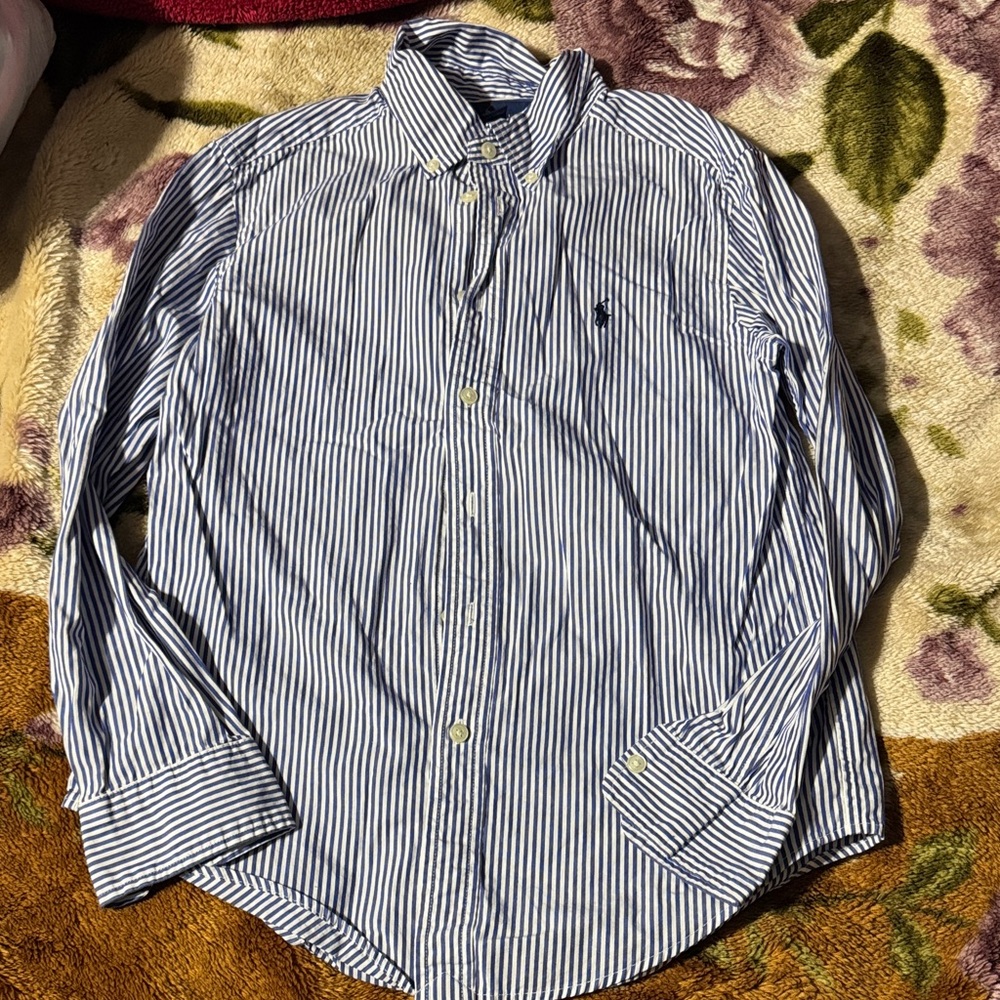 Ralph Lauren Blue and White Striped Shirt
